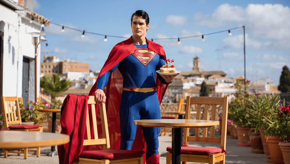 Cuando Superman estuvo en Granada y lo primero que hizo fue sentarse en una terraza a tomarse un refresco con una tapita