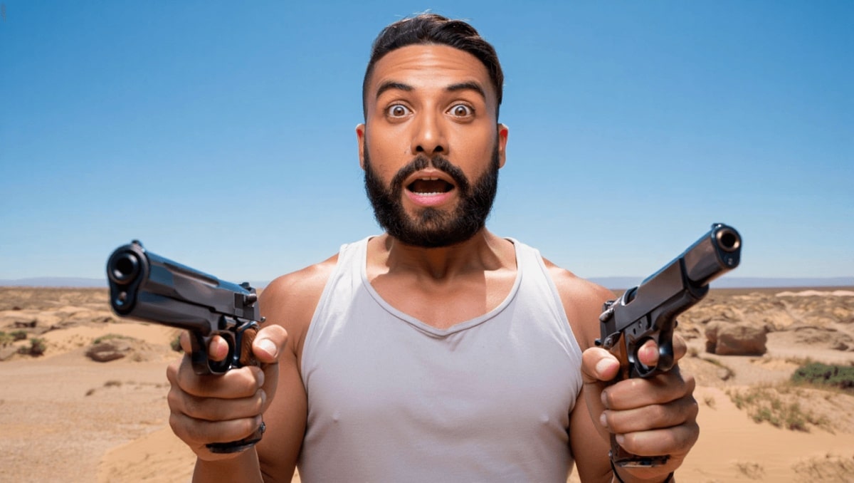 Estoy seguro de que soy el peor mago en toda la historia de Eora, pero una cosa te voy a decir: dos pistolas tengo