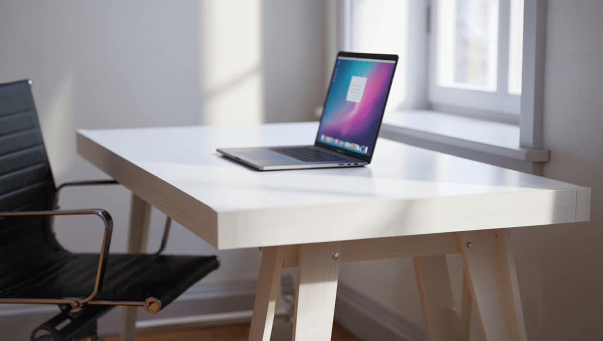 JYSK liquida a mitad de precio la mesa de escritorio moderna, fácil de montar y firme para trabajar mejor