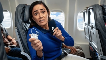 Hay quienes utilizan auriculares tipo AirPods justo antes de aterrizar. Y es un error