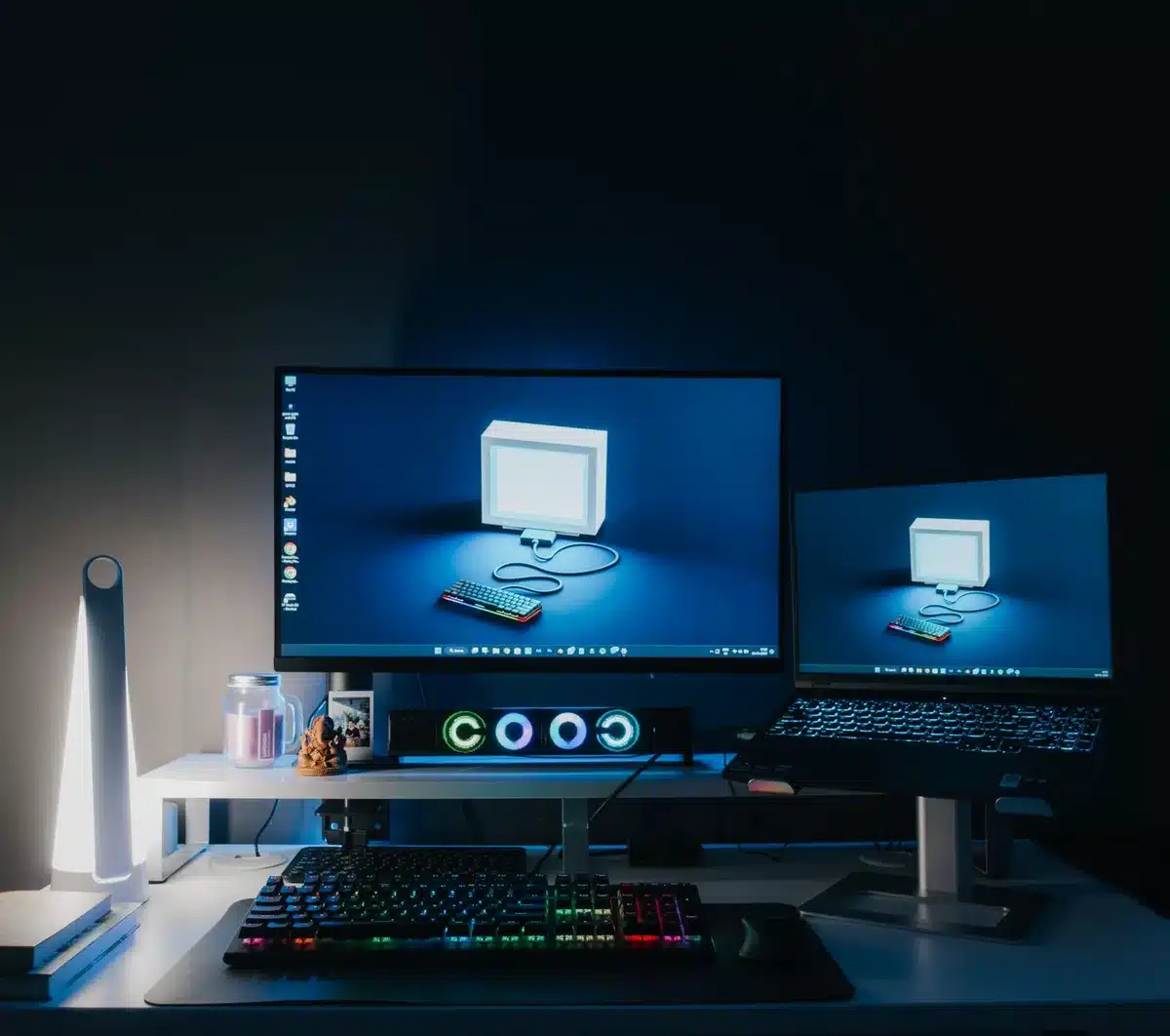 Monitor 4K mostrando un videojuego con colores vibrantes y alto nivel de detalle