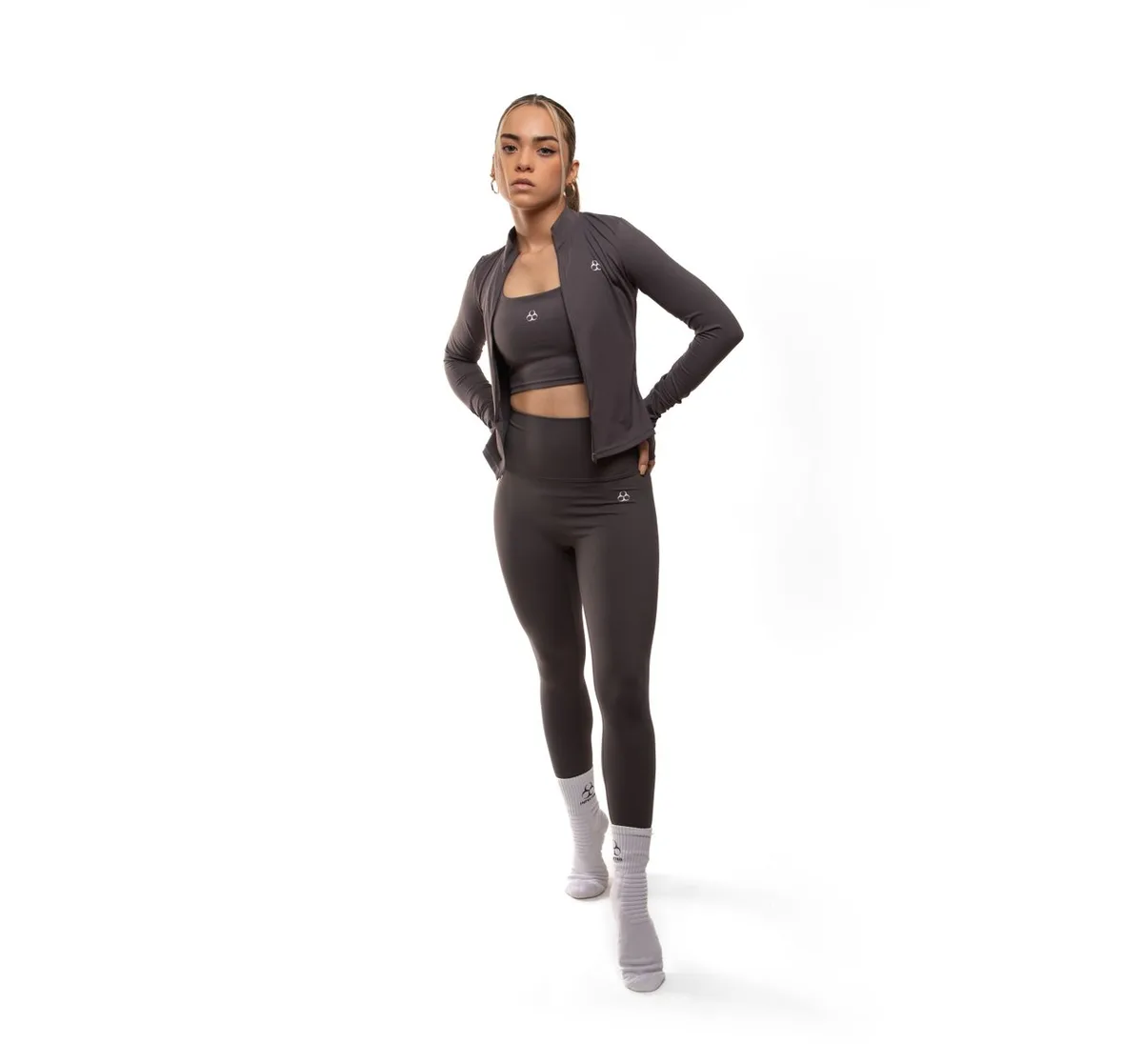 Mallas deportivas de tiro alto con tejido elástico para entrenamiento