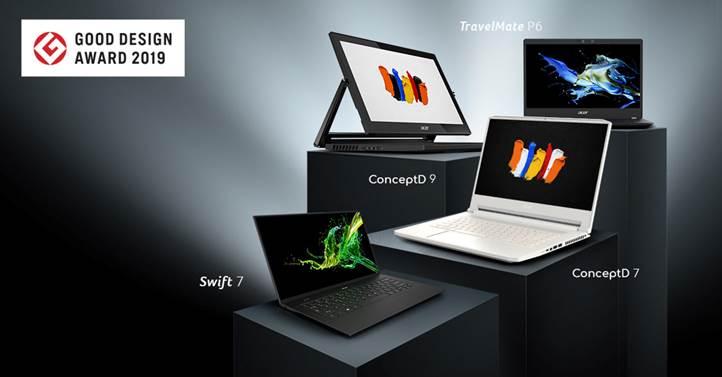 Acer triunfa en los premios Good Design Awards 2019 con los diseños de sus portátiles, incluidos los modelos para creadores ConceptD